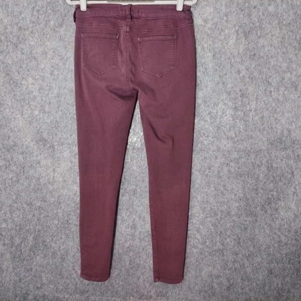 Altard State Jeans Women 28 Burgundy Low Rise Skinny Stretch Garment Dyed Denim‎